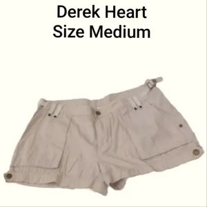 🤎Derek Heart Women's Shorts  Medium  Beige Cotton Pockets With Zipper